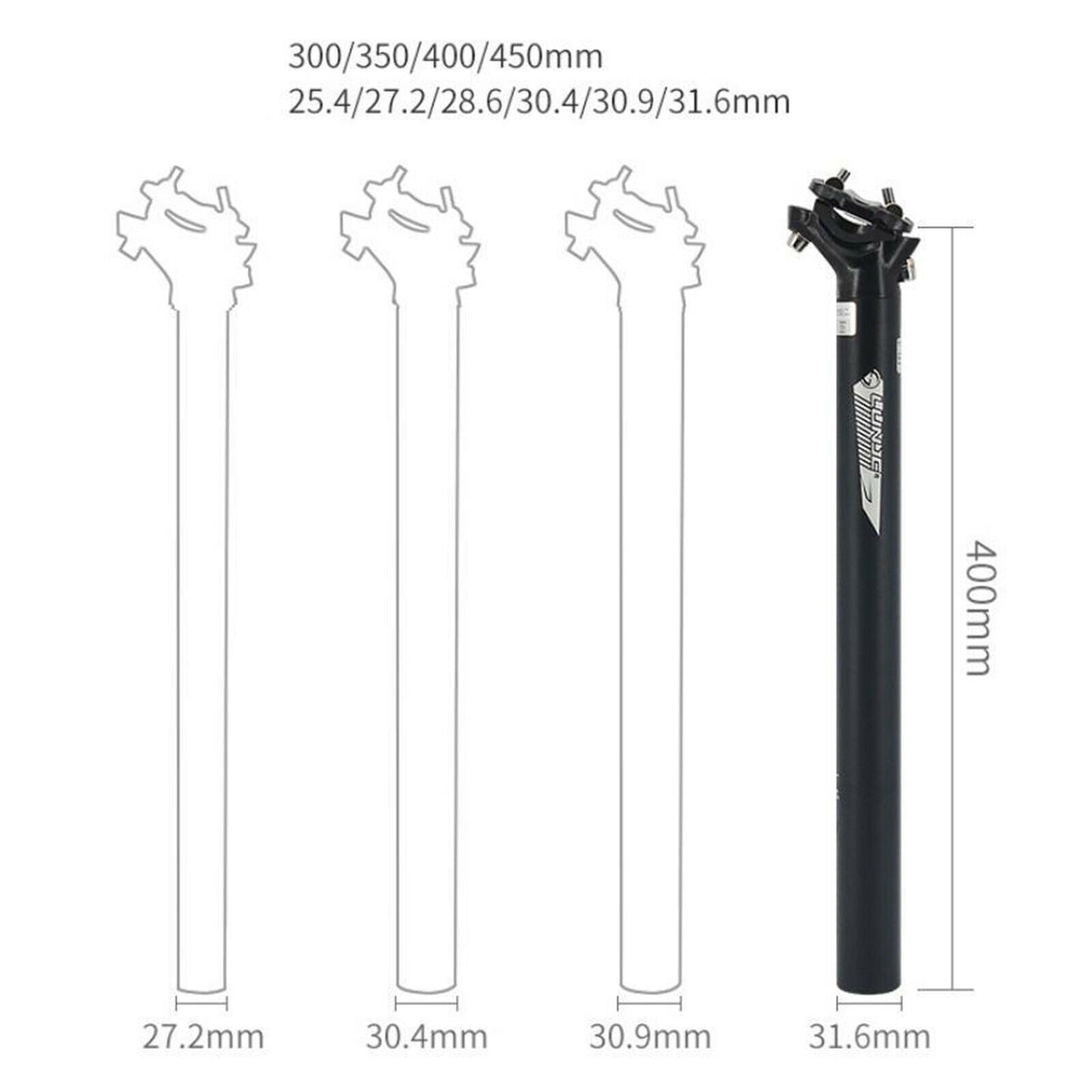Black SEATPOST 27.2 30.9 31.6 ADJUSTABLE for MTB ROAD BIKE Black 27.2 400mm