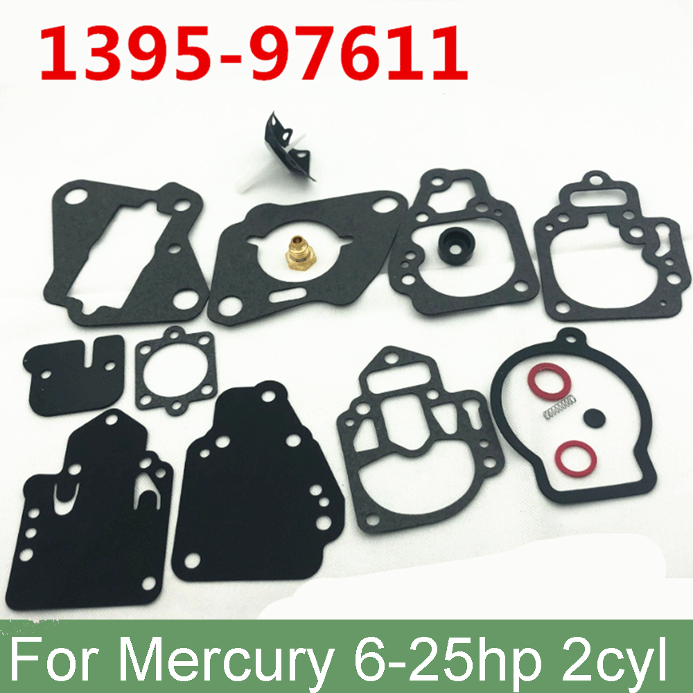 Carburetor Gasket Kit For Mercury 6hp-25hp 2cyl Replace Mariner Part #1395-97611