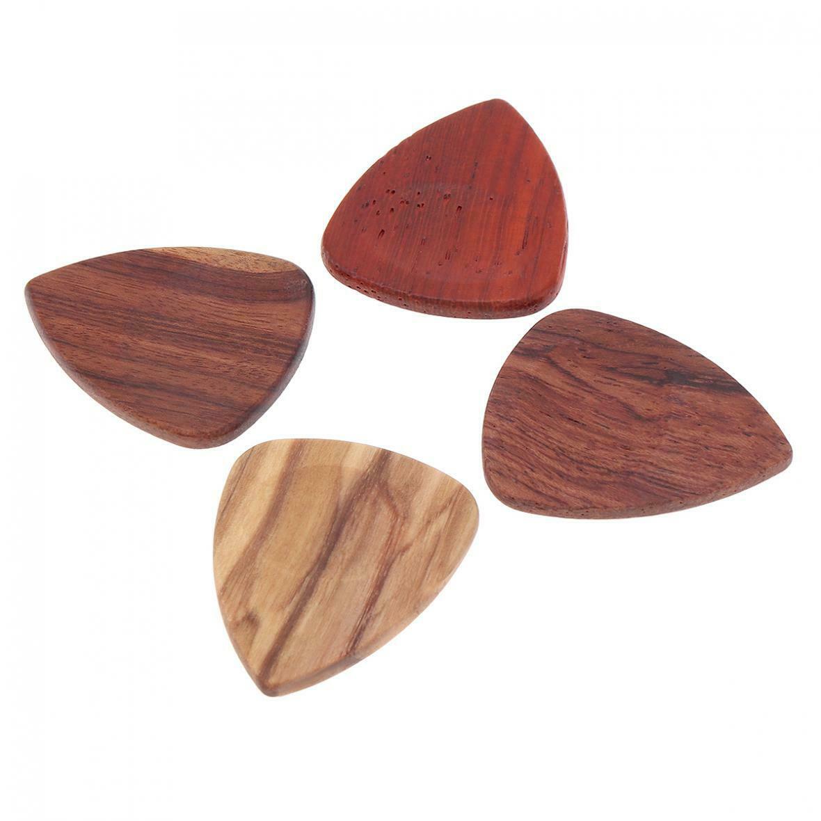Guitar Picks 4pcs Wood Material Guitar Picks Plectrum  String Instrument