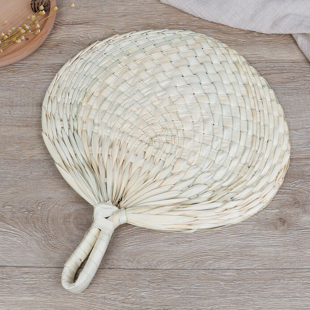Decorative Hand Fan Straw Hand-woven Wedding Souvenir Handheld Bamboo Dance BDA