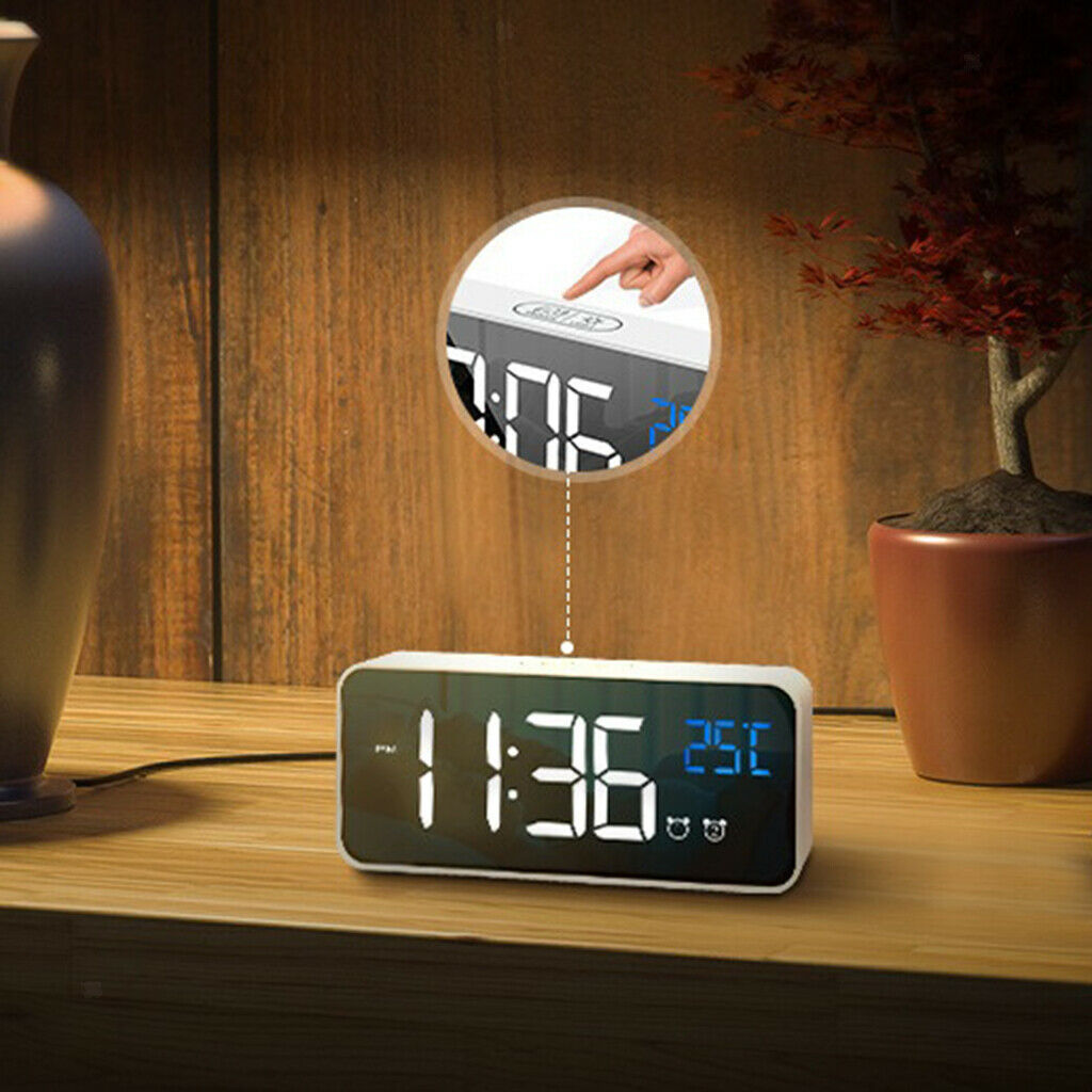 2 Packs Mirror Alarm Clock Home Desk Clock For Living Room Office Decoration