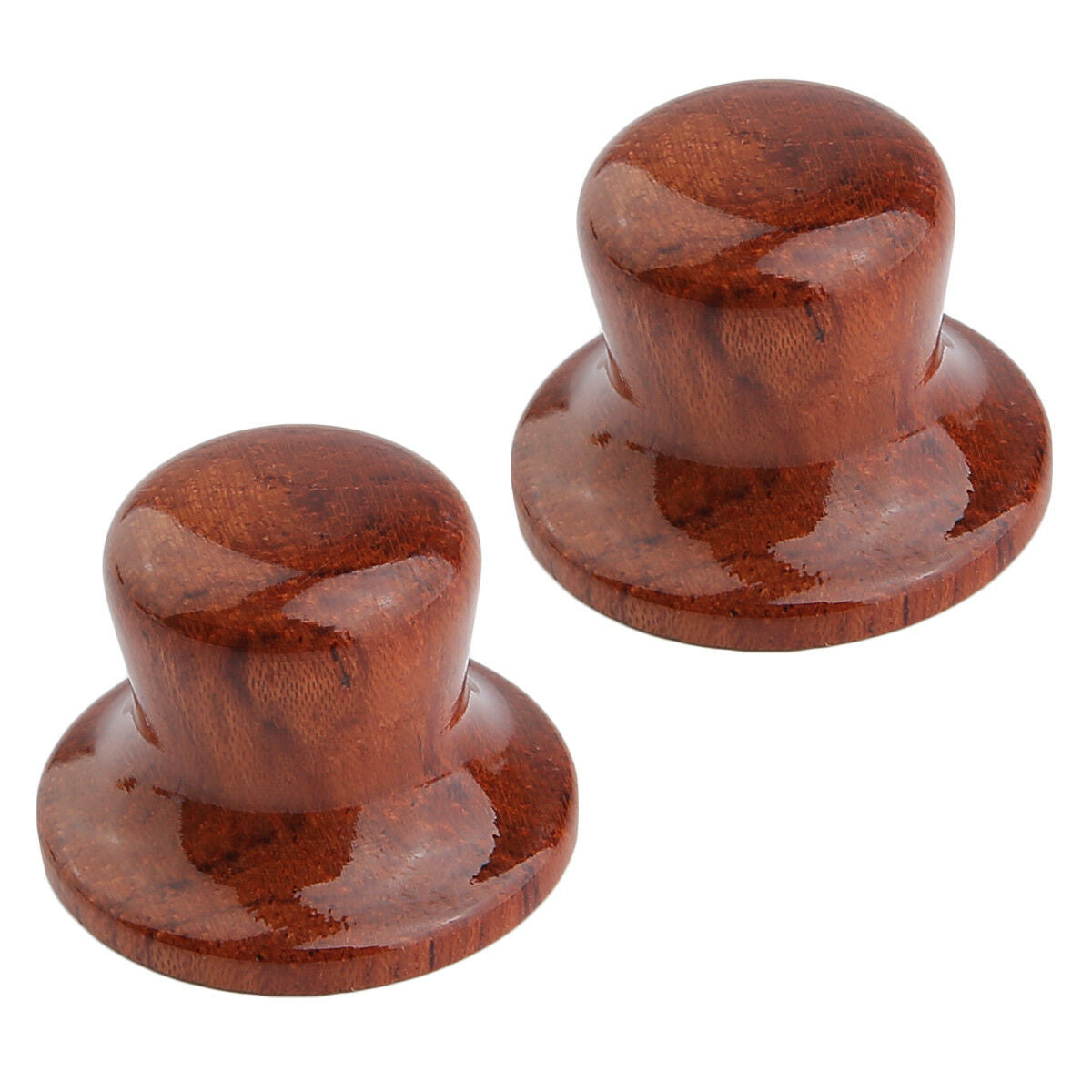 2x Bubinga Wood Guitar Bass Top Hat Knobs Wood Knobs Push On Fit