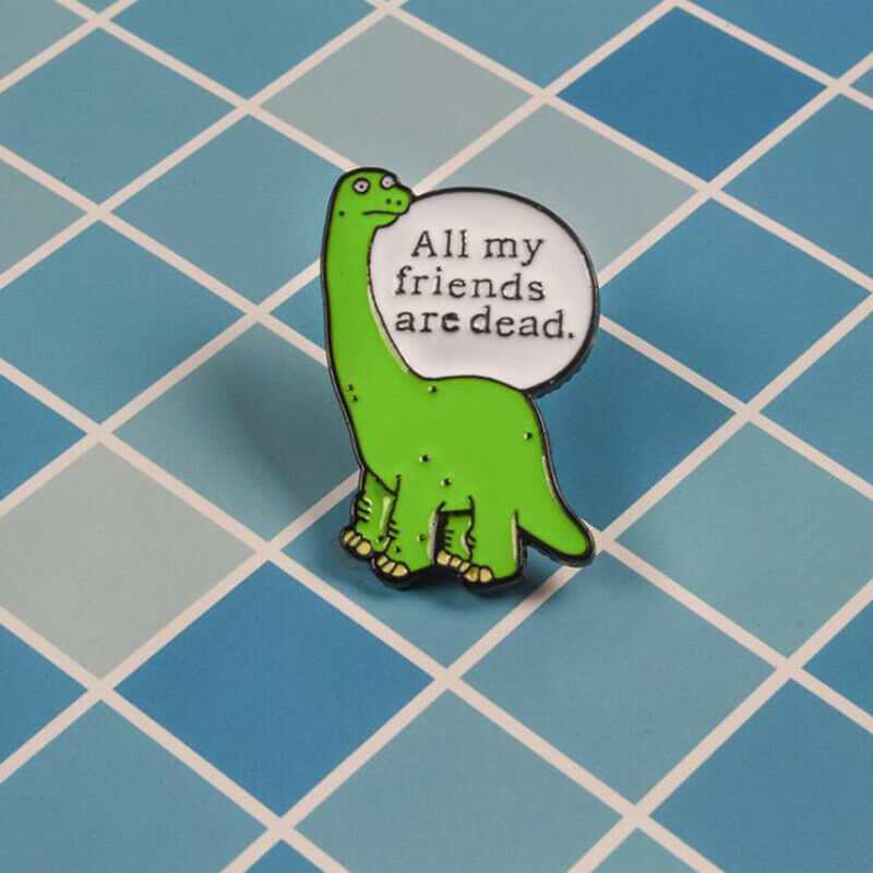 Cartoon Chic Green Dinosaur Badge Jewelry Metal Enamel Pin Brooch Cute S PT