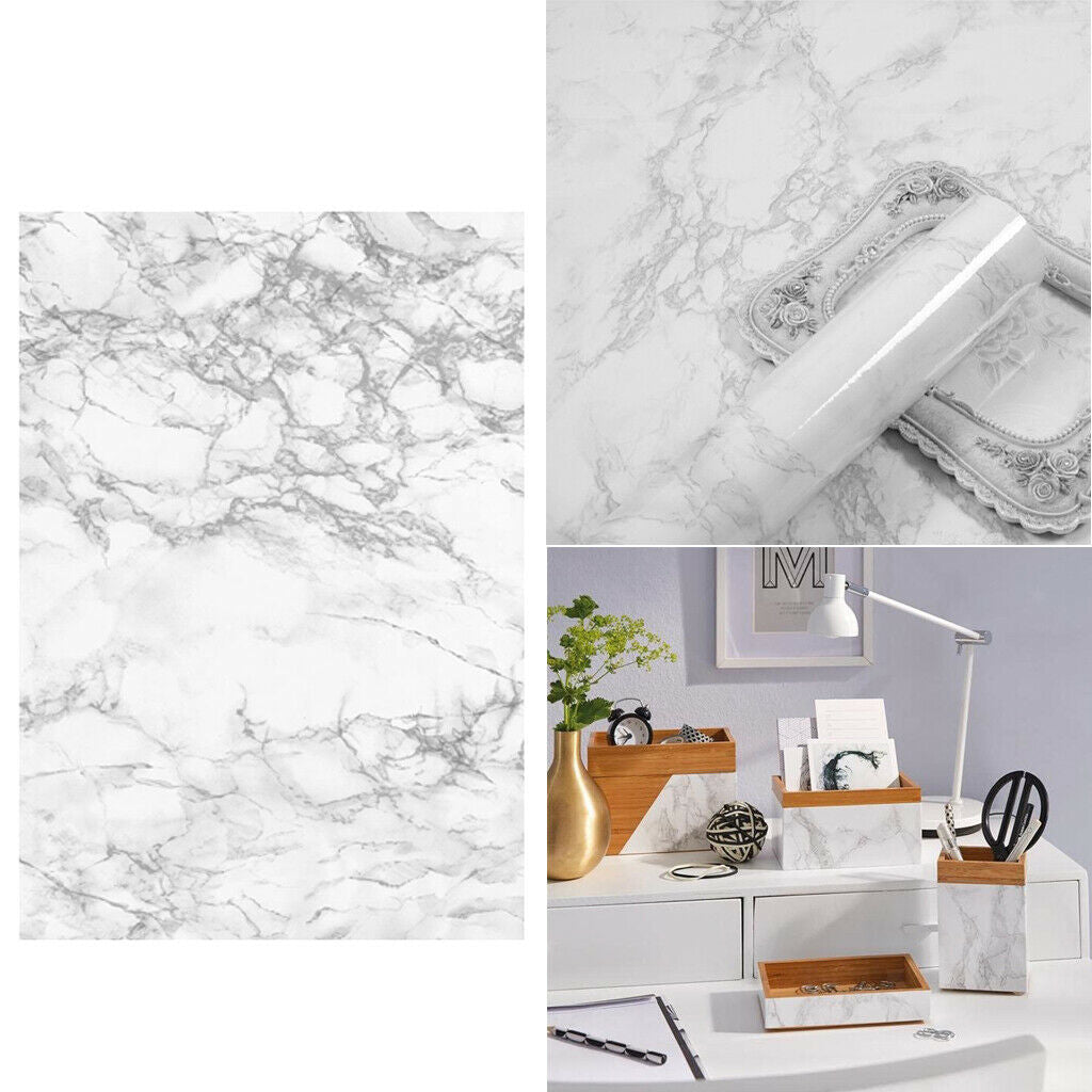 Marble Contact Paper Kitchen Vinyl Wall Paper Bathroom Table Desk Decor Arts