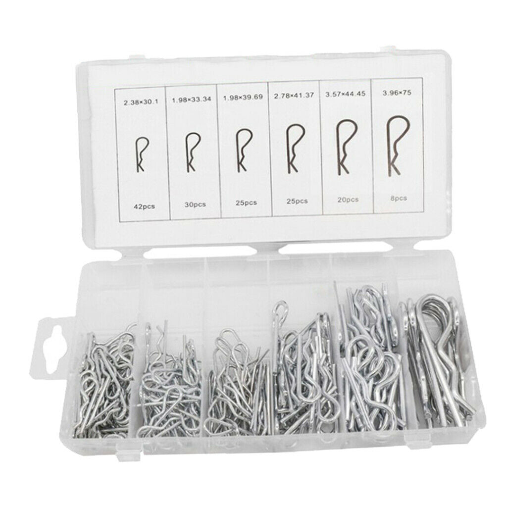 150pcs/box R Type Wave Cotter Pin Spring Pin M2-M8 Retaining Pins w/ Box