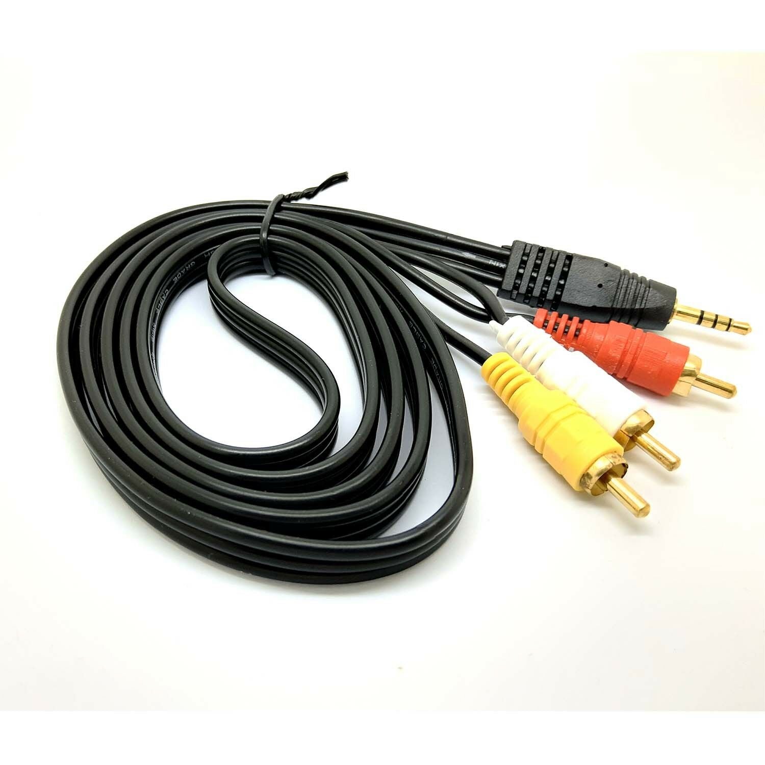 3.5mm to RCA AV A/V TV Video Cable Cord For Mach Speed Trio MP3 MP4 Media Player