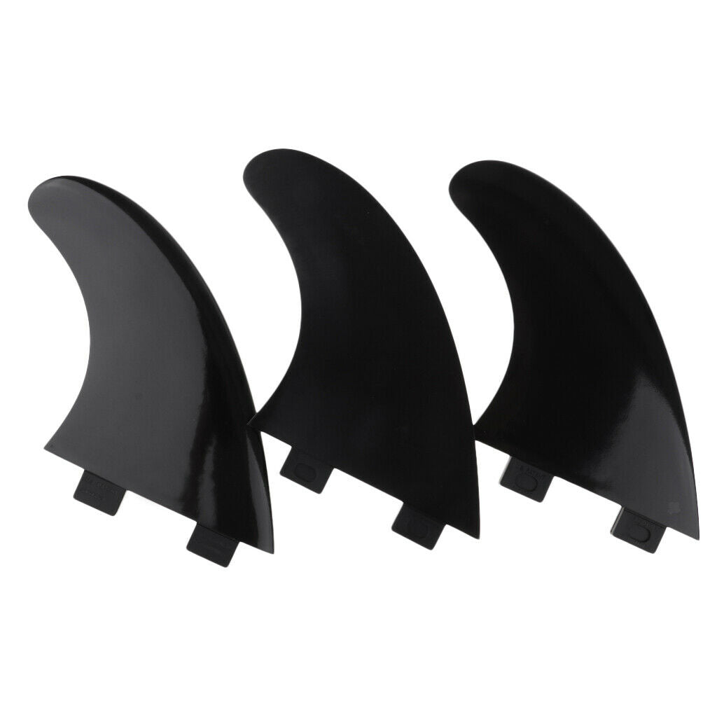 3pcs Nylon Tri-Fin Thruster   For Surfing  Surfboard  Base Black