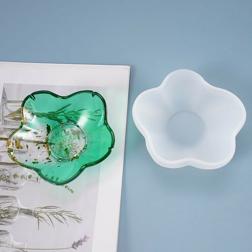 DIY Crystal Epoxy Silicone Mold Flower Petal Plate Dish Casting Making Mould