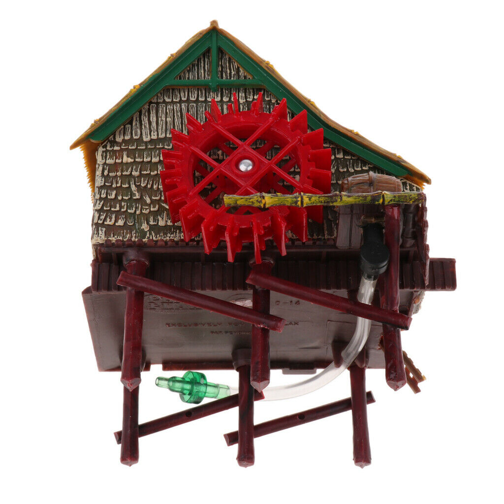 Pneumatic aeration Aquarium Fish Tank House Waterwheel Hut Decoration