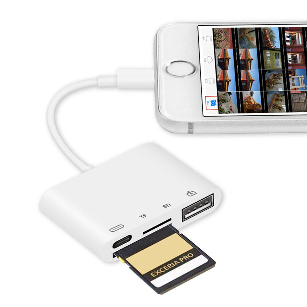 USB OTG Converter, SD/TF Card Reader, Plug and Play for iPhone12/11Pro/XsMax/XR