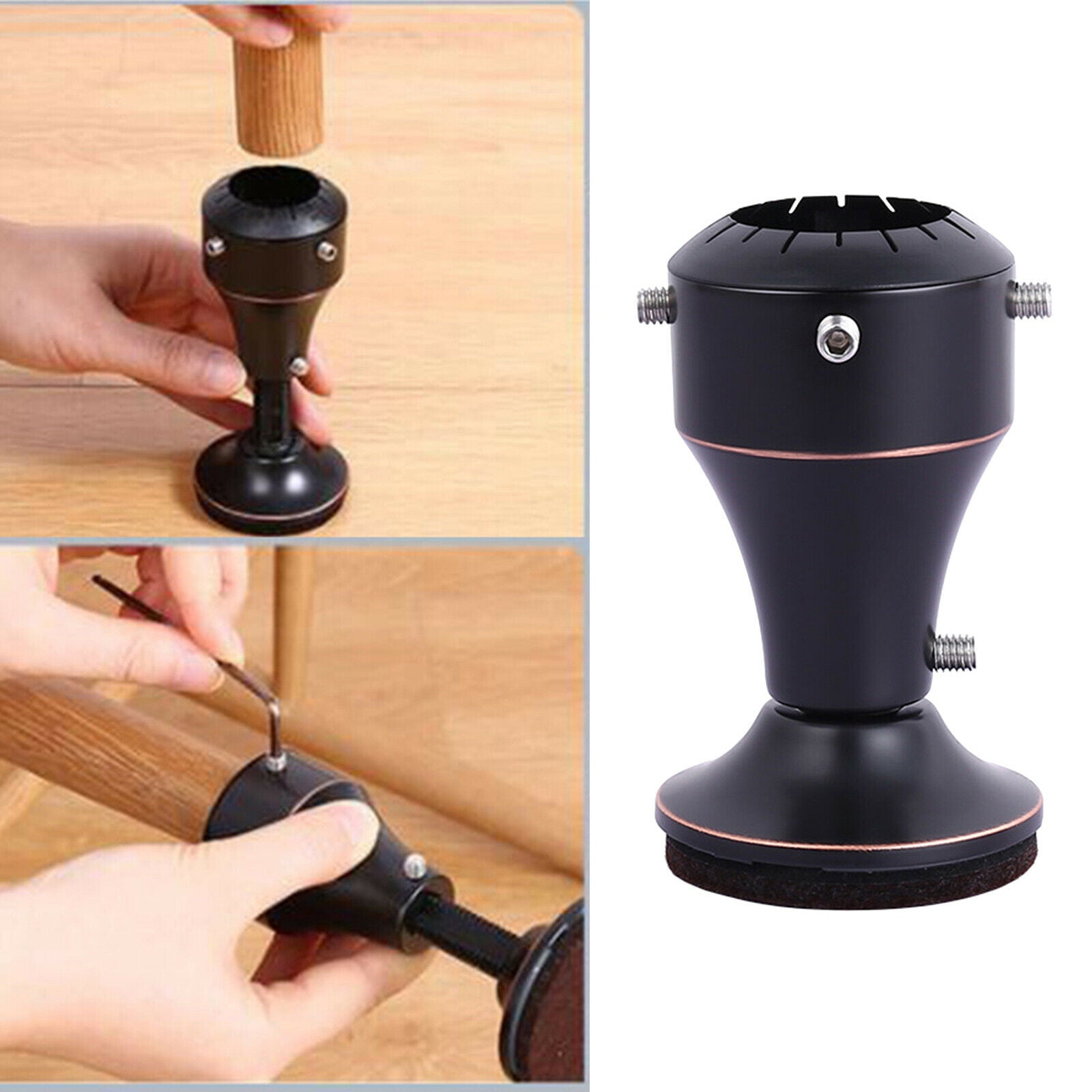 Adjustable Chair Riser Lifter Sofa Legs Riser Table Feet Protector Black