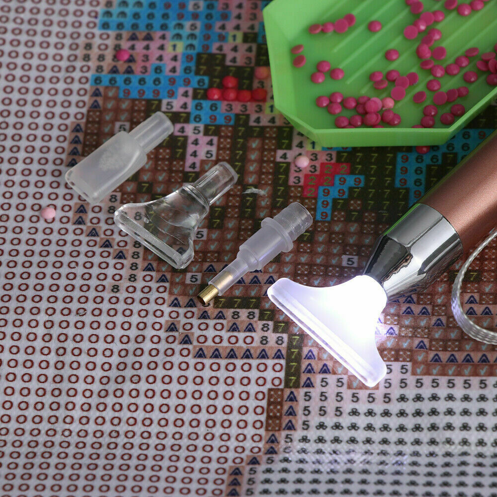 USB Rechargeable Point Drill Pen Diamond Painting Pen Lighting Cross Stitch DIY