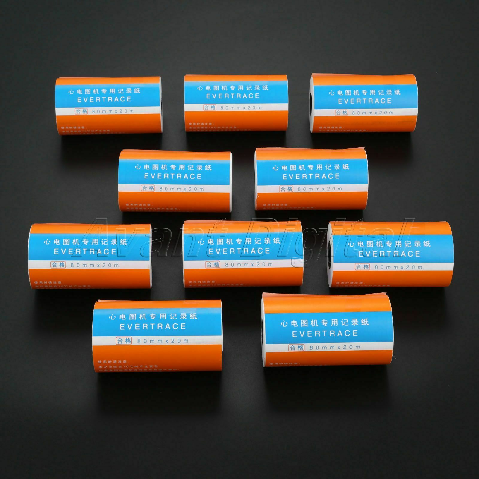 10 Roll 80mm*20m Clinic Thermal Printing Paper For ECG300G ECG Machine 3-channel