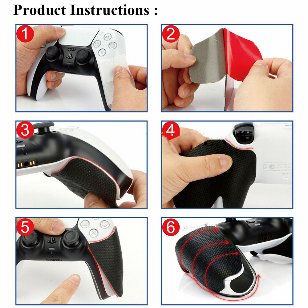 Soft Rubber Handle Grips for PS5 Controller Improve Grip/Comfort for DualSense