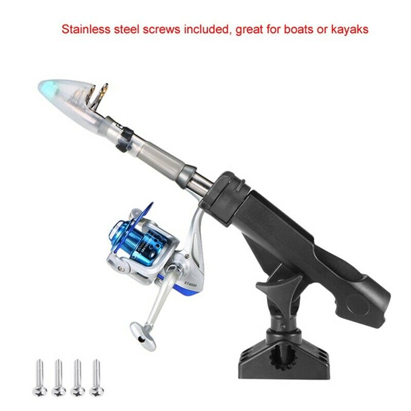 Rowing Boats Kayak 360 Degrees Rotatable ABS Fishing Rod Holder Adjustable FH6K3