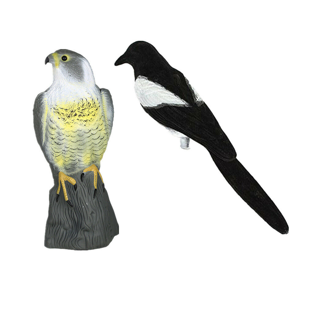2x Falcon & Magpie Decoy Hunting Bait Shooting Trap  Scarecrow