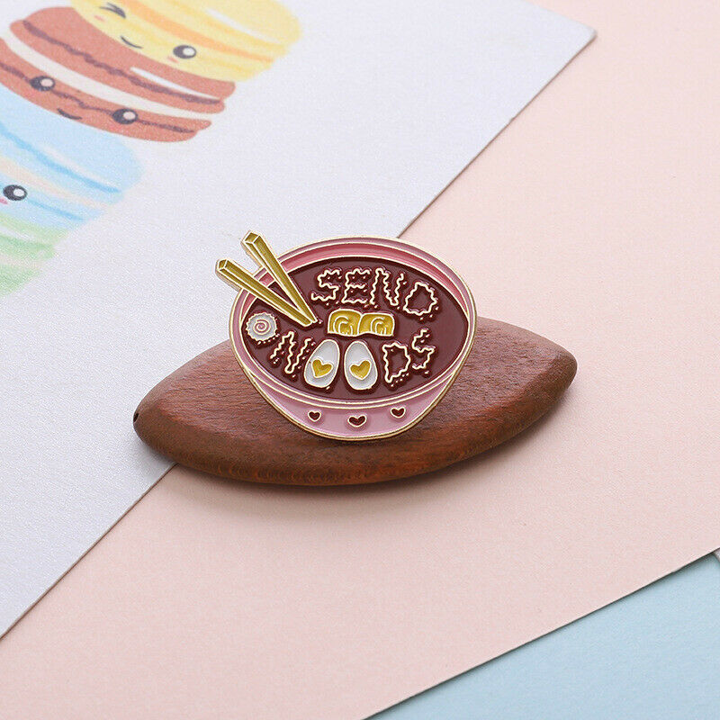 Eggs Ramen Enamel Bowl Noodles Badge Brooches Bag Clothes Lapel pin Badge