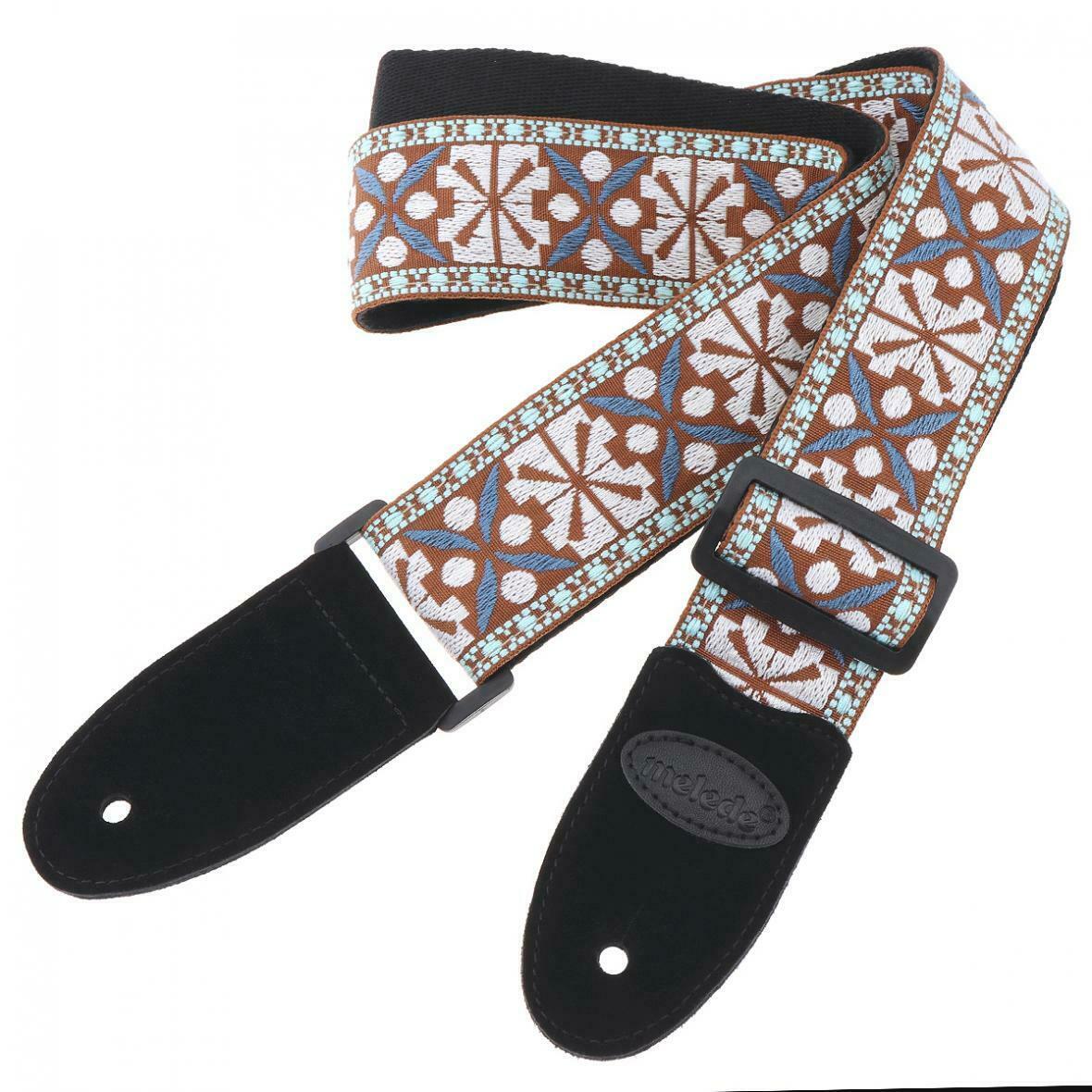 Fabric Pattern Guitar Strap Flowers Pattern for Acoustic Electric Guitar Bass