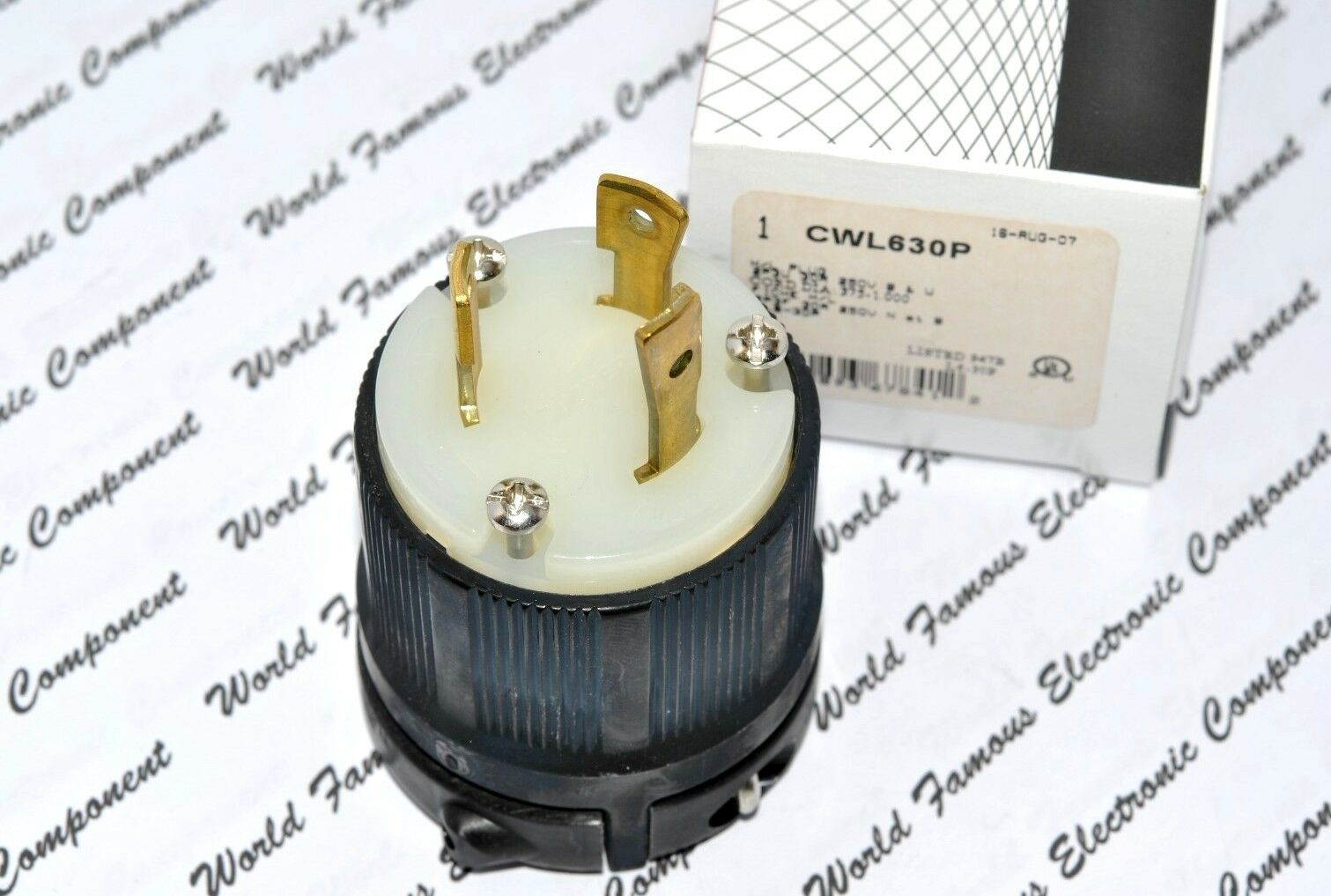 1pcs - COOPER CWL630P NEMA L6-30 30A 250V Twist Hart-Lock Locking Plug