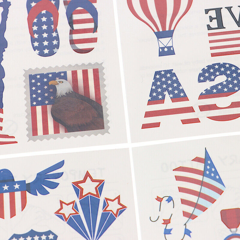 Fourth of July Temporary Tattoos Independence Day Tattoo Stickers Decals .l8
