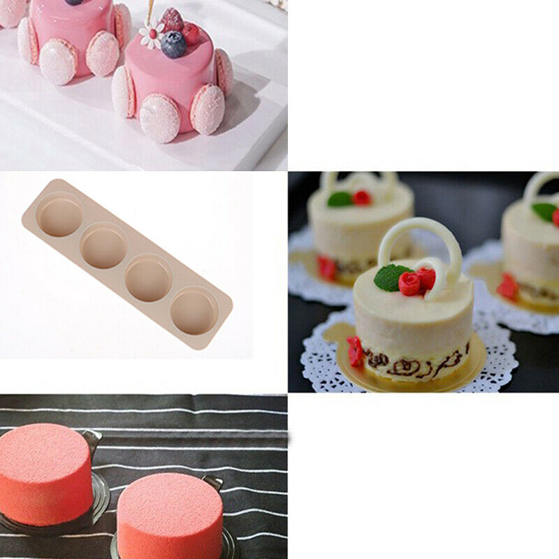 1×Silicone Fondant Candy Chocolate Cookies Cake DIY Baking Mold Round Soa.l8
