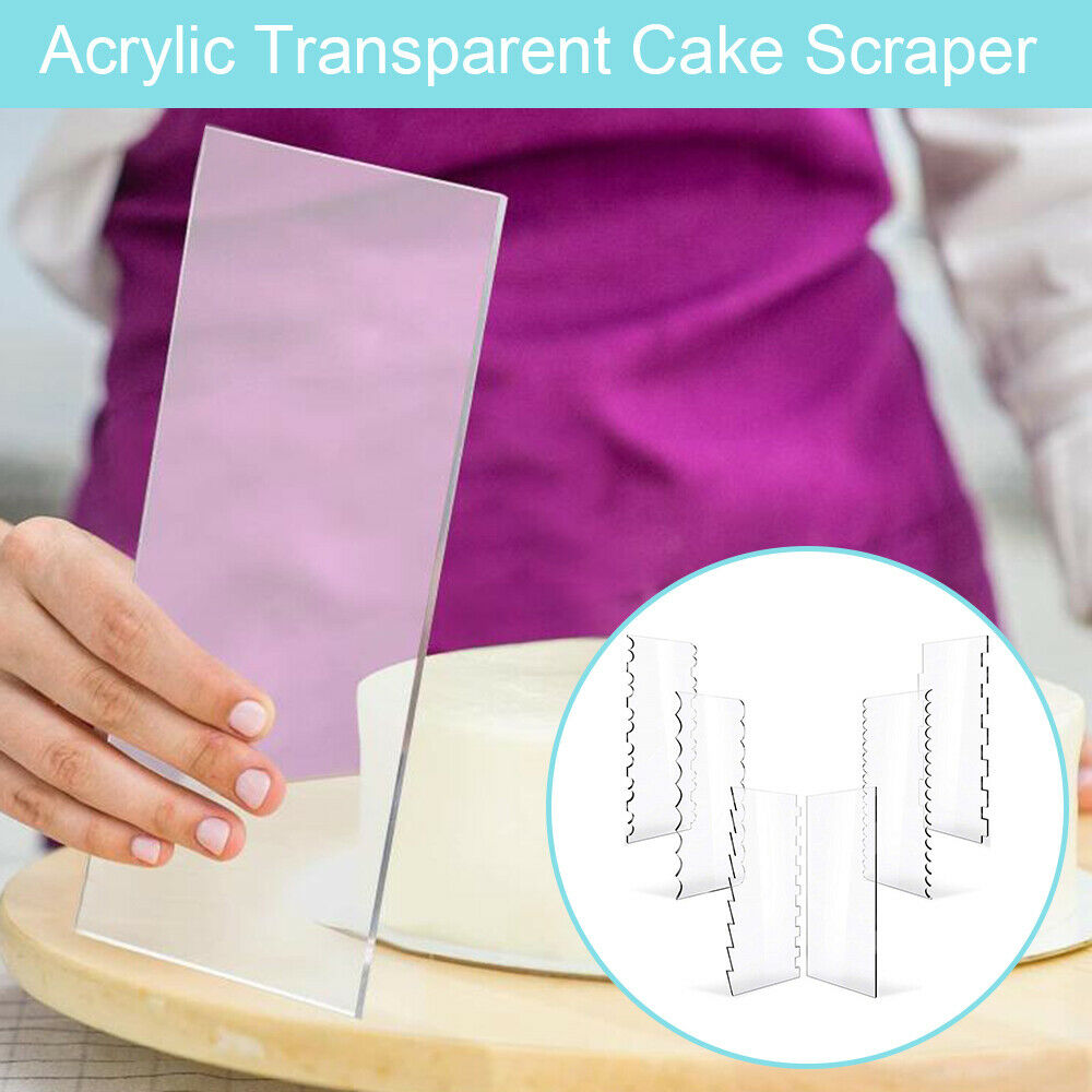 6 PCS Acrylic Cake Scraper Edge Smoother Tools Transparent Contour Comb  Baking