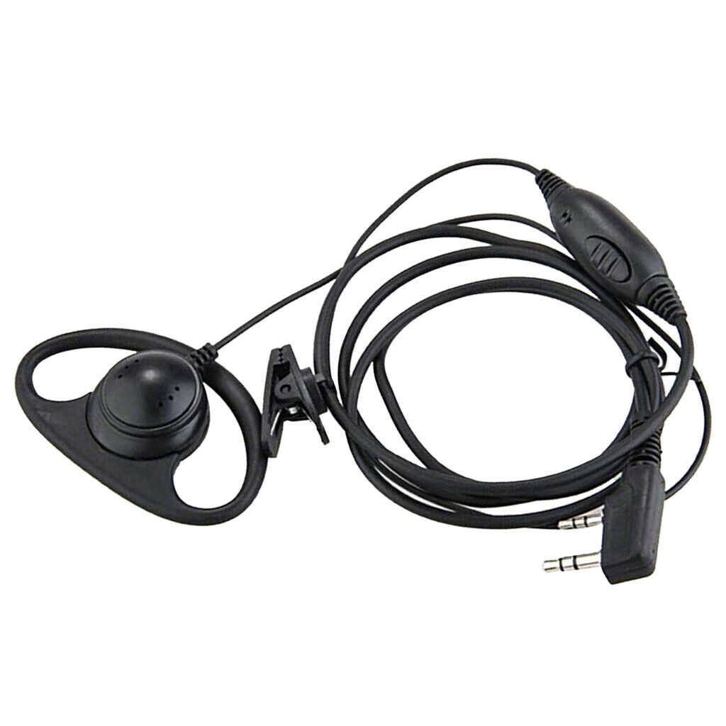 D-Shape PTT Earphone Earpiece Headset for with PTT & Mic for Baofeng UV-89,