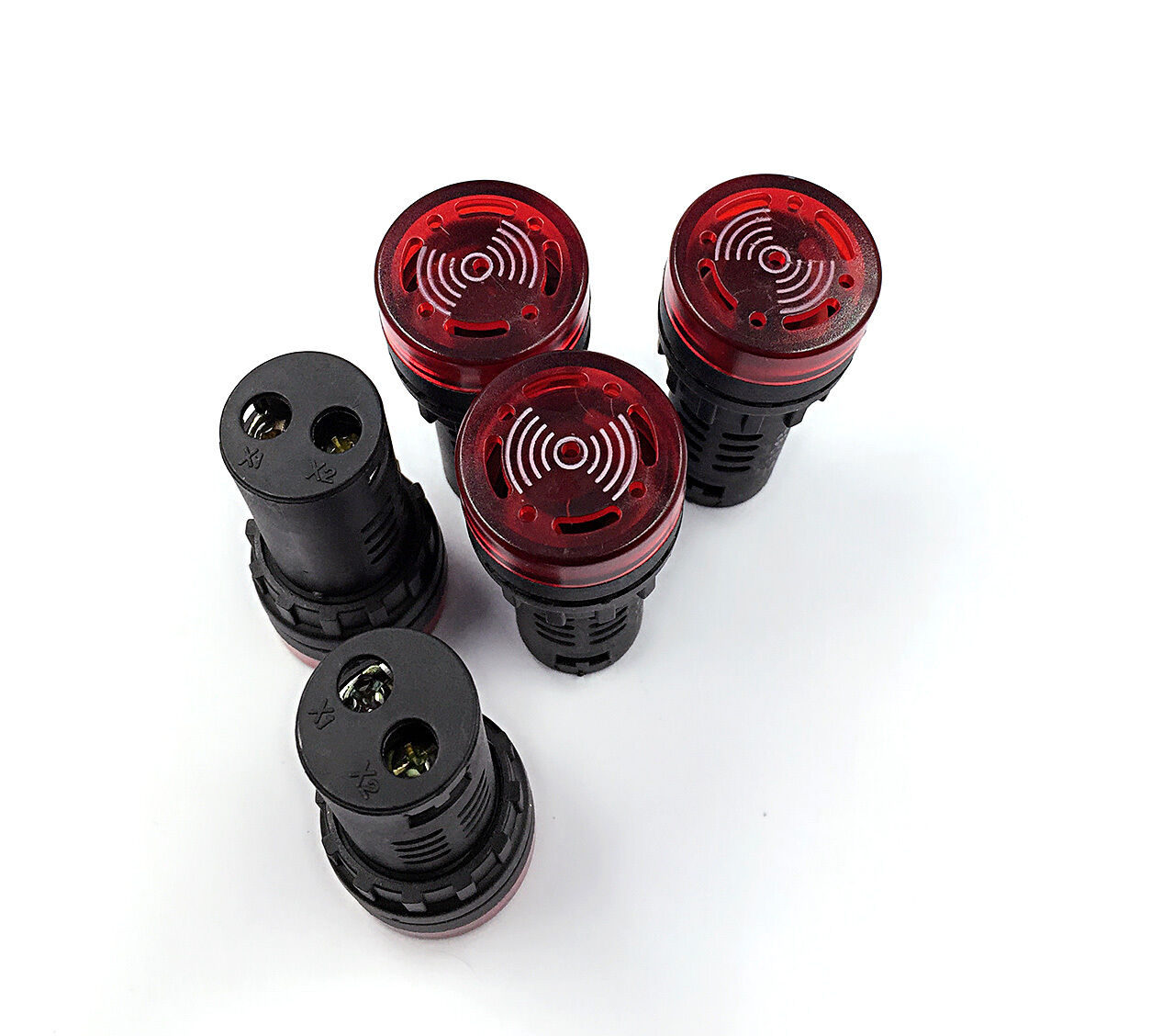 5pcs DC/AC 12V 22mm Red LED Indicator Light & Buzzer [M1]