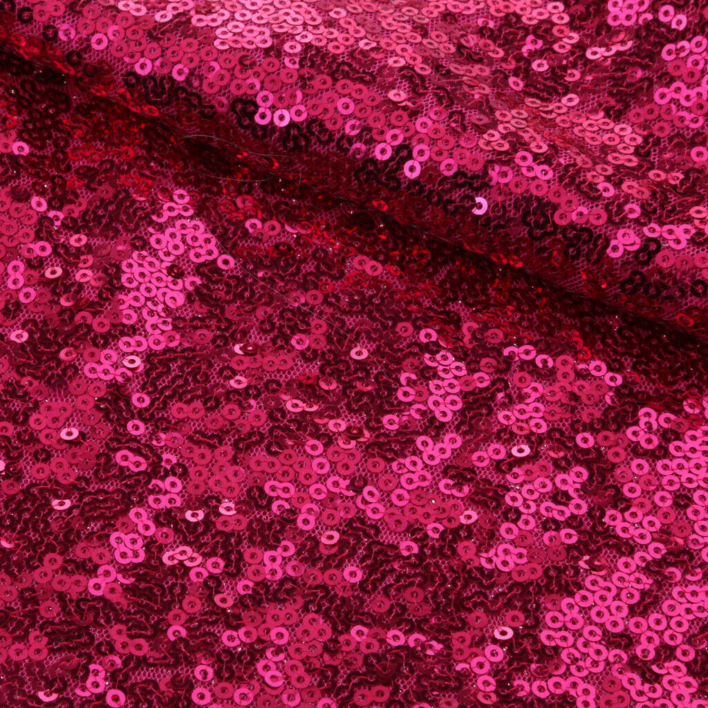 Sequin Tablecloth for Wedding Party Banquet Table Cover 130x50cm Rose Red