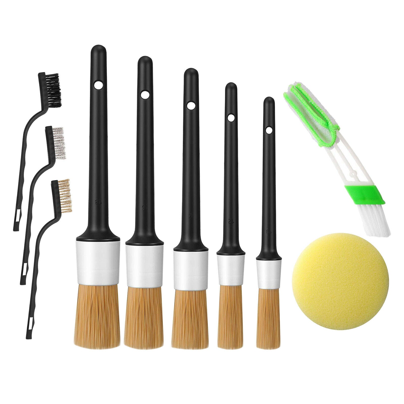 10pcs Auto Detailing Brush Kits Wheel Clean Brush Waxing Sponge Cleaning