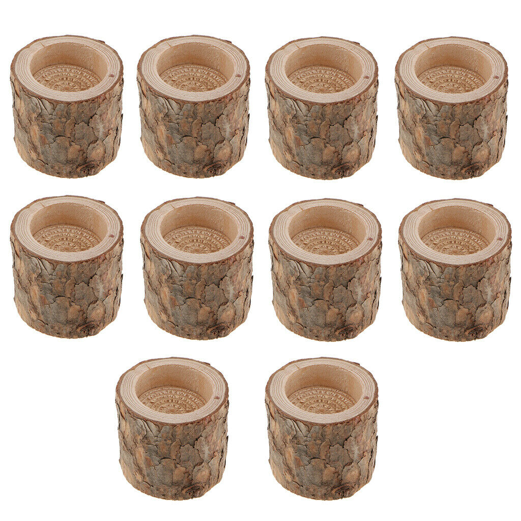 30Pcs 30PC Wooden Candle Holder Tea Light Candlestick for Church Bar Decor