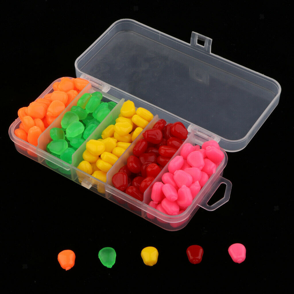 200pcs Simulation Soft Baits Corn Carp Bait, 5 Colors