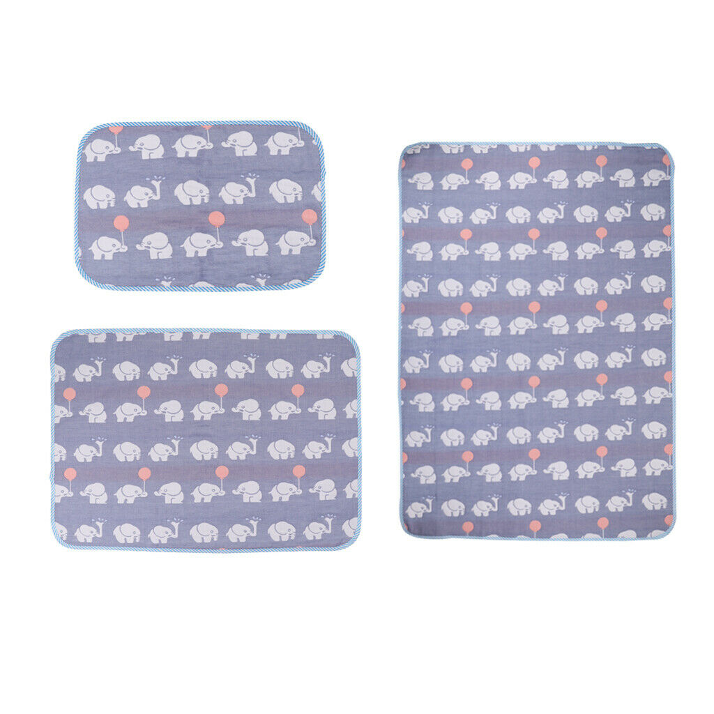 Baby Six-Layer Gauze Padding Mattress Changing Diaper Pad  Blue elephant