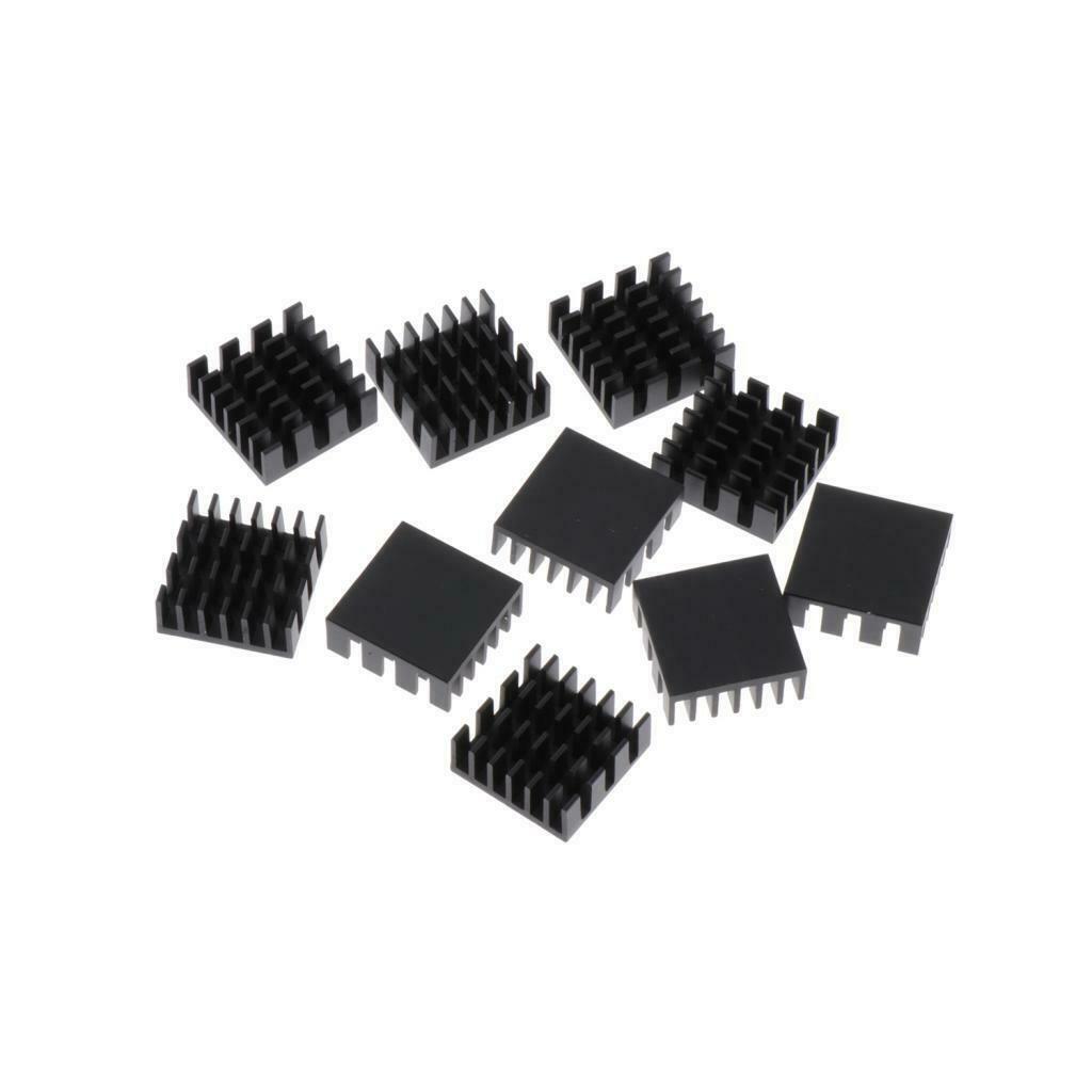 10 Pieces Aluminum Radiators Heat Sinks 14x14x6mm + Pre-applied Thermal Tape