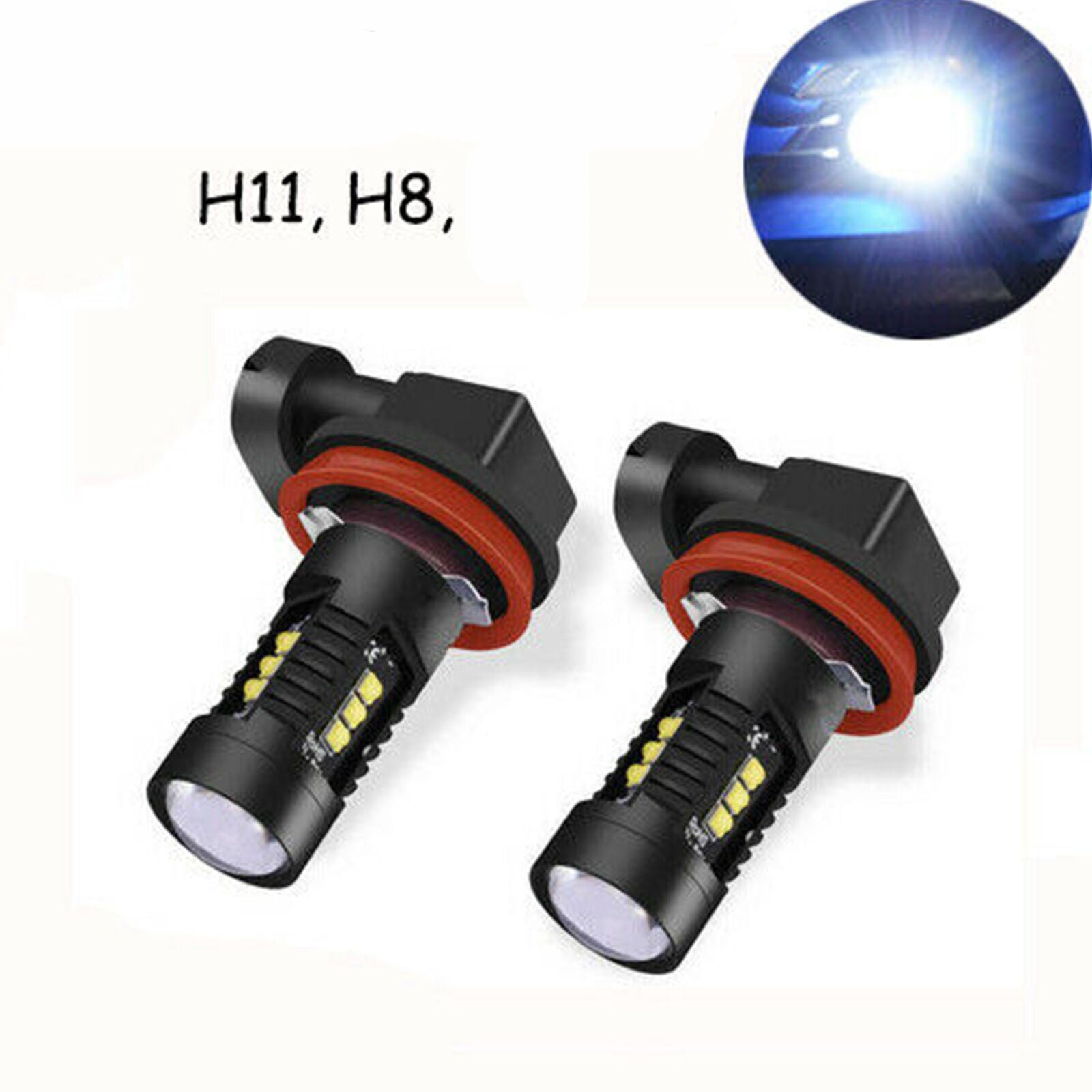 2 H11 LED Projector Fog Light DRL 11W No Error For Audi A3 A4 A5 S5 A6 Q5 Q7 TT