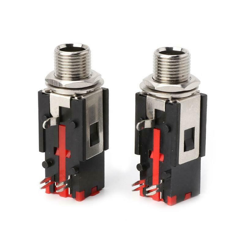 5PCS 6.35mm 1/4 2Pin Female Audio Stereo Phone Jack Headphone Socket  Connector