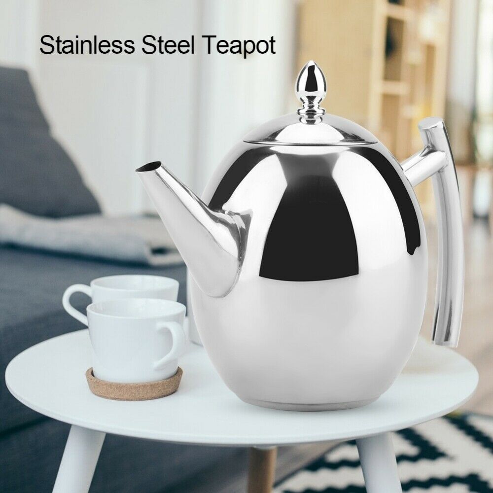 Stainless Steel Teapot Tea Pot Coffee Kettle with Filter Strainer Infuser - 1.5L