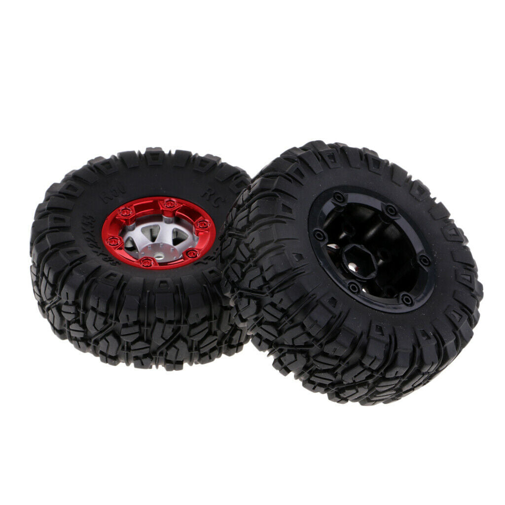 2pcs 100mm Rubber Tires Hex 12mm Wheel Tires For 1 / 12th Boggie 12428 Rc Truck
