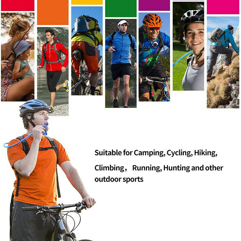 2L Hydration Bladder Bag Hiking CampingBackpack Water Drinking Pouch Sport HN US