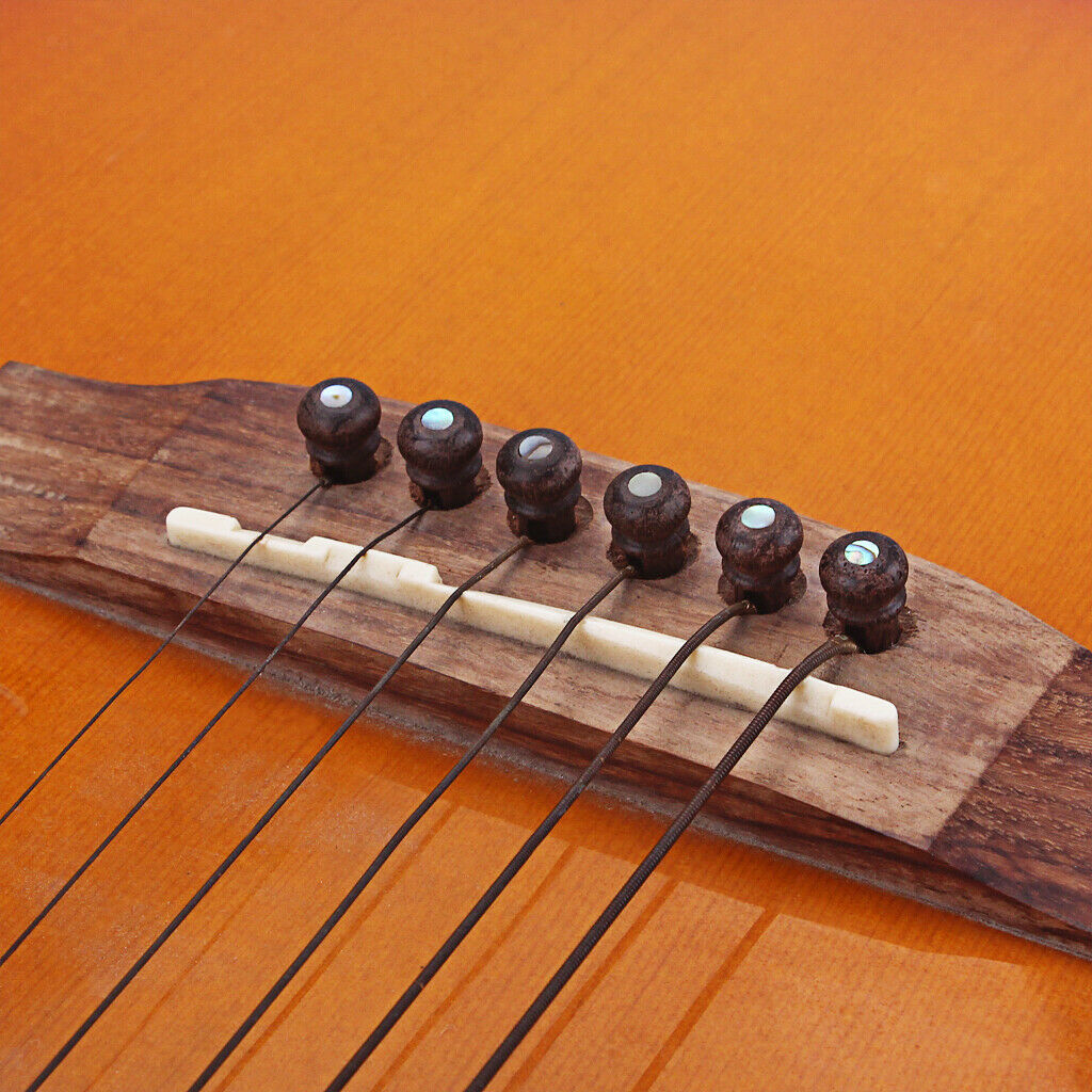 6x Guitar Bridge Pins Rosewood Acoustic Guitar String End Pegs Guitar Accs