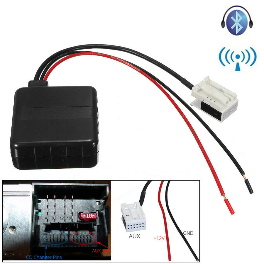 For BMW E60 E61 E62 Bluetooth Radio Stereo cable AUX In Adapter Receiver +Filter