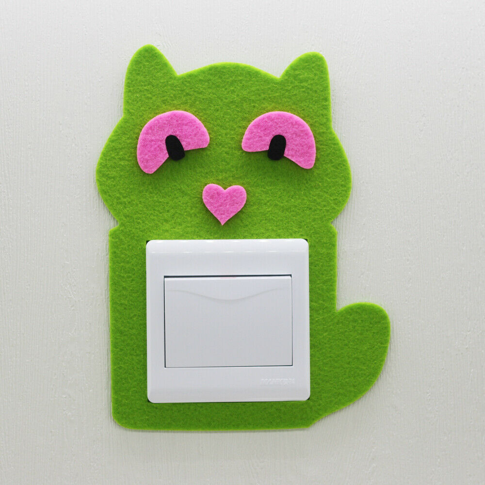 8x Cartoon Hollow Light Switch Vinyl Decals Wall Stickers Felt Owl Cover