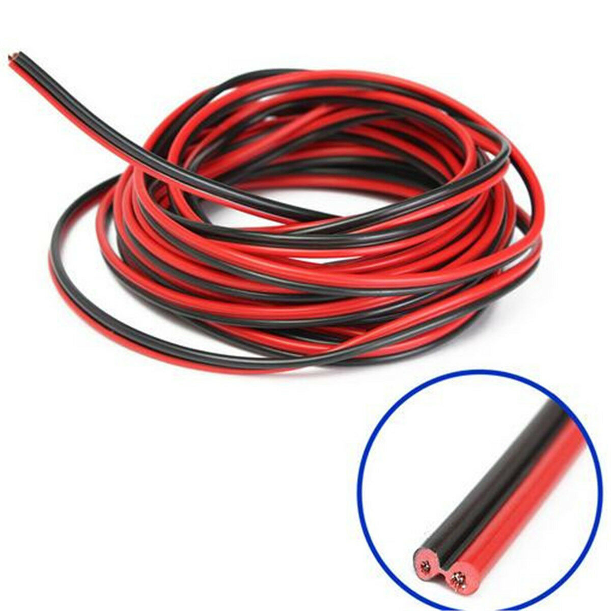 5M Red/Black Speaker Cable Wire Car Home Stereo HiFi/Car Audio Meter 2 x 0.50mm