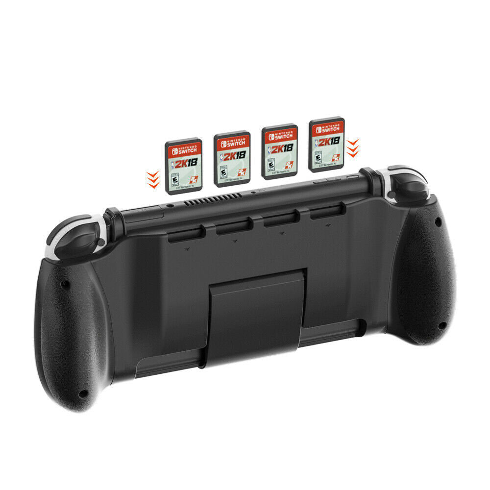 For NS Switch OLED Game ConsoleCover Hand Grip with Stand+Card Storage Holder