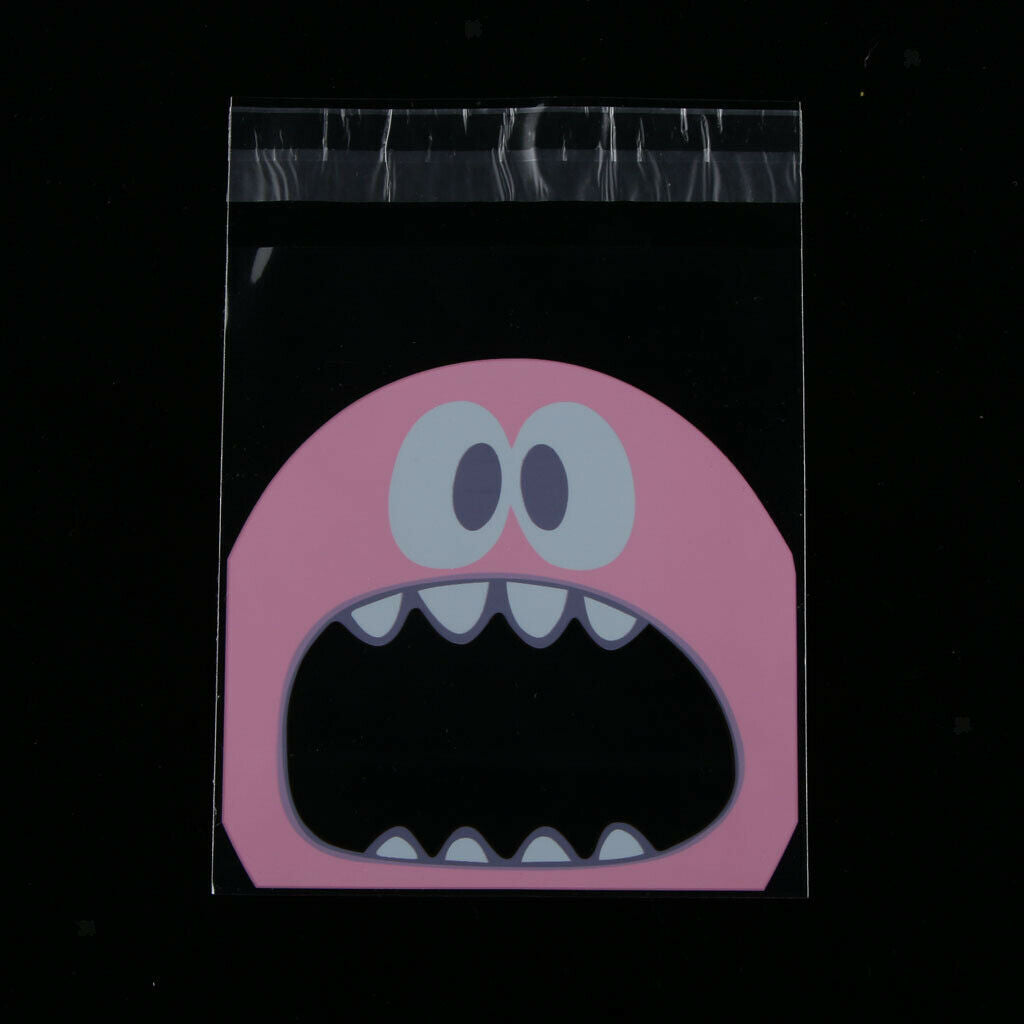 Cute Foodie Monster Self-Adhesive Cookie Candy Wrapping Gift Seal Bag-PNK