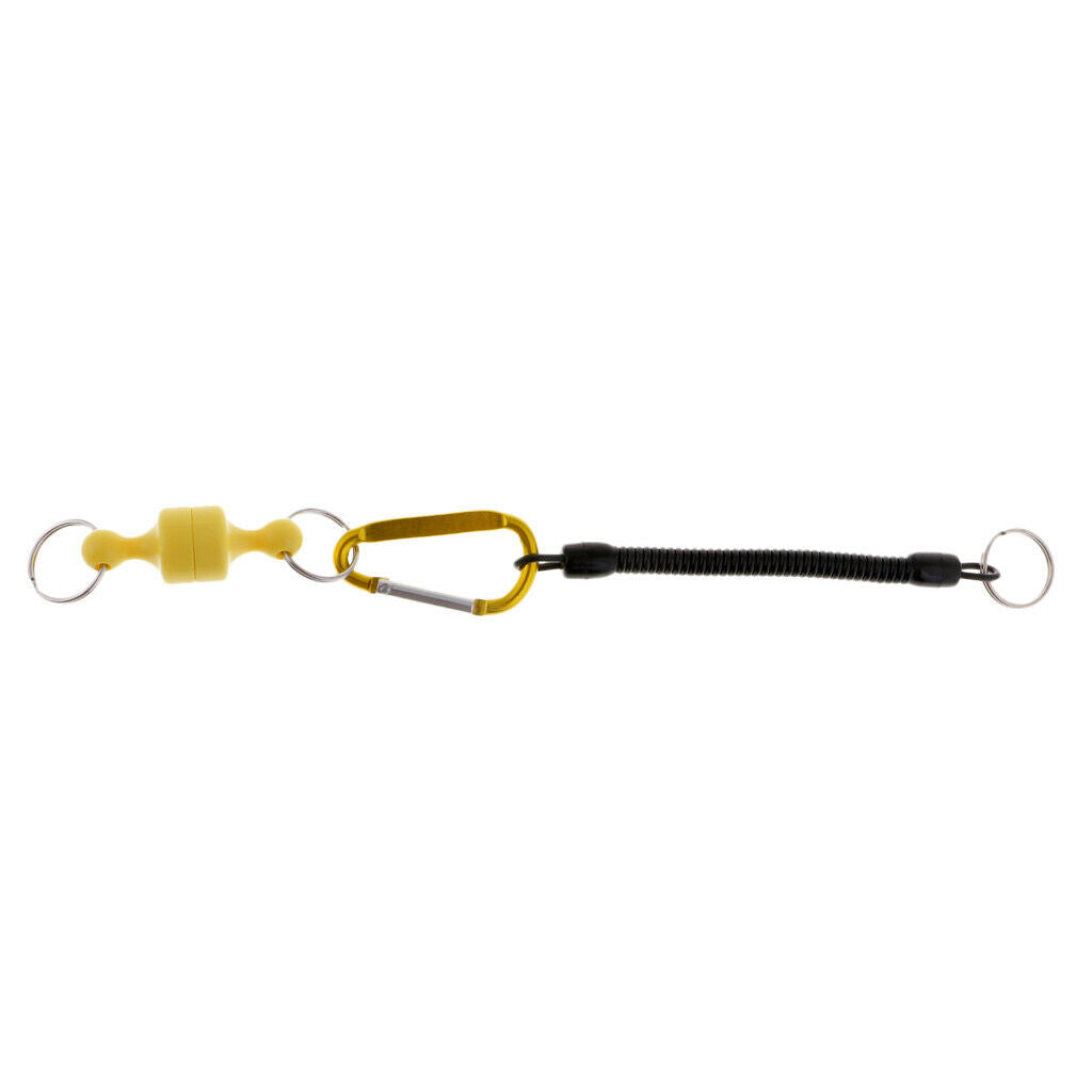 3pcs  Net Release Holder&Wire Steel Fishing Coiled Lanyard&Carabiner