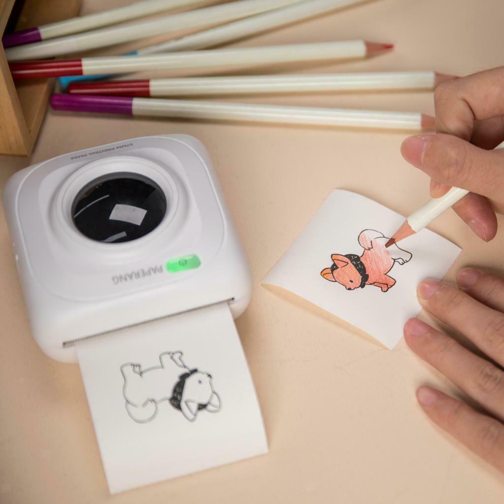 Pocket Thermal Printer Mini Photo Printer W/ 11 Rolls Paper 57*30mm