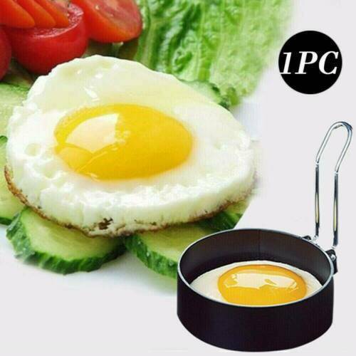 Non Stick Metal Egg Ring Frying Perfect Circle Round Fried/Poached Mould +Handle