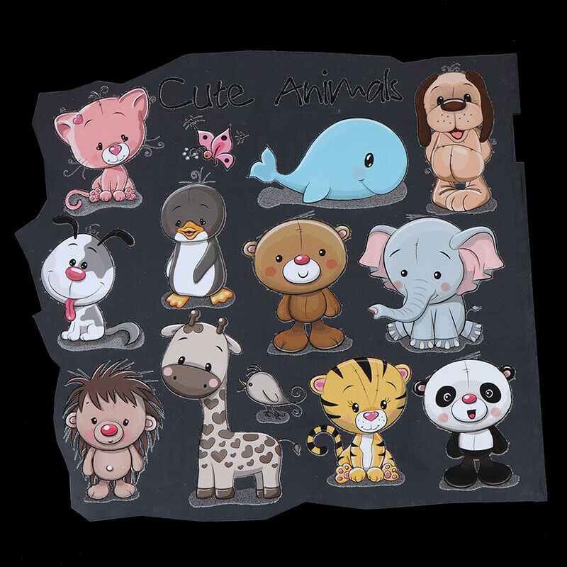 Cute Animals Iron on Patches Washable Heat Transfer Stickers T-shirt Applique WF