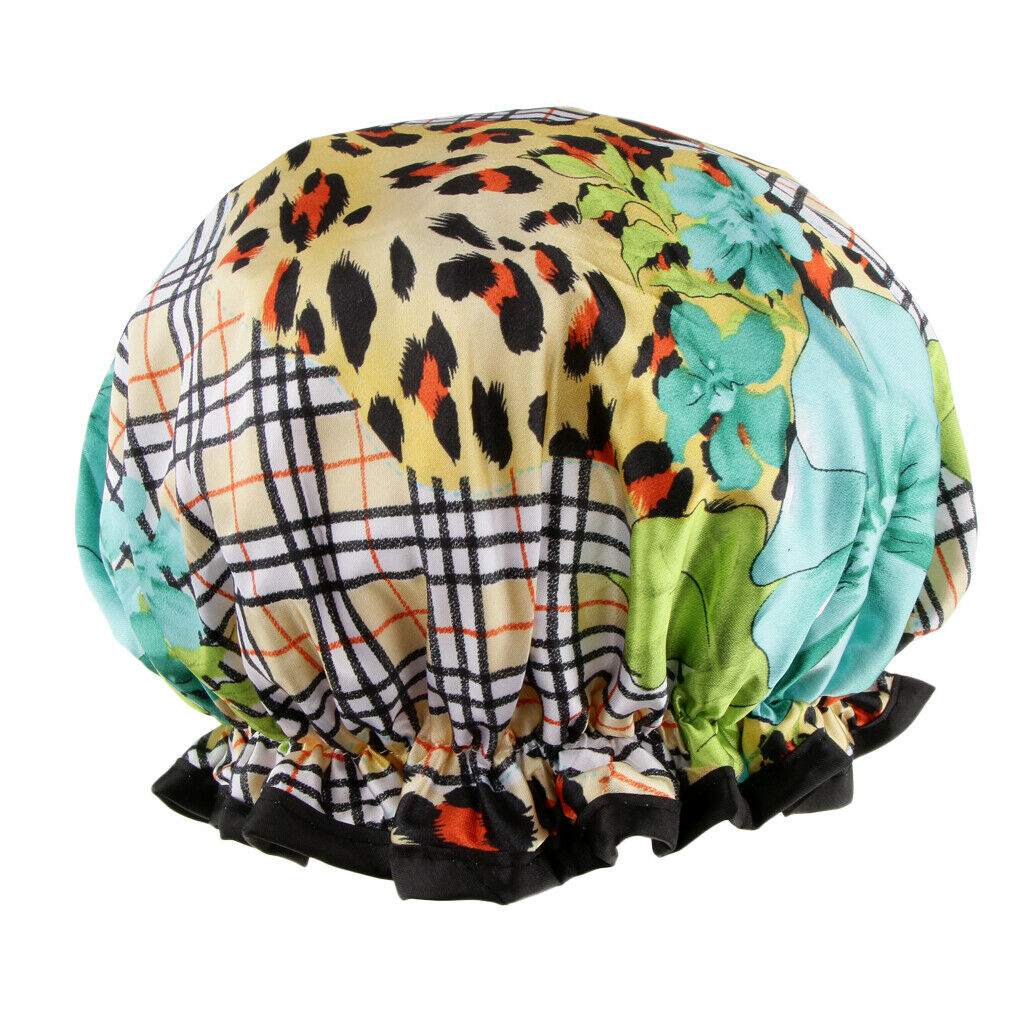 Reusable Waterproof Women Shower Caps Bath Hat Elastic Head Hair Cover